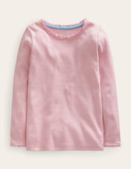 Ribbed Long Sleeve T-shirt-French Pink / Boden On sale