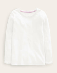 Ribbed Long Sleeve T-shirt-White / Boden us