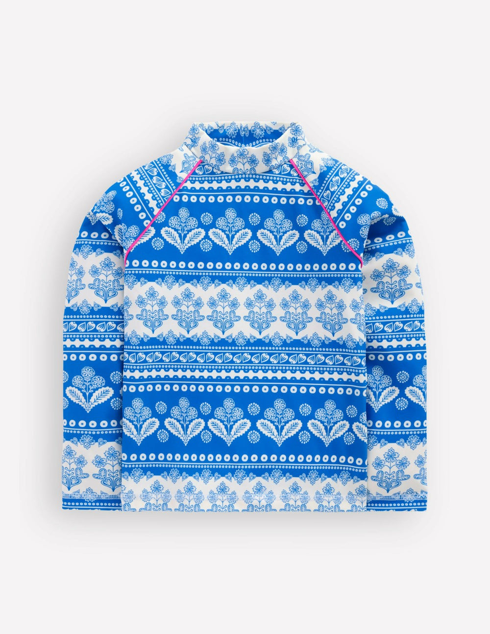 Sunsafe Patterned Rash Vest-Azure Blue Woodblock / Boden Sale