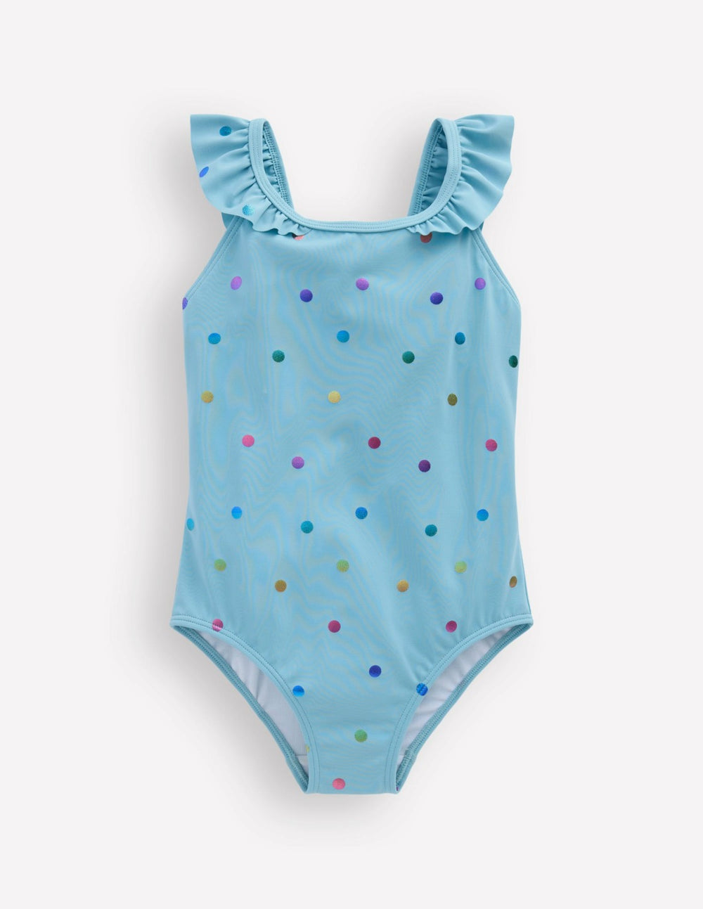 Hallie Frill Strap Swimsuit-Air Blue Multi Foil Spot / Boden Online