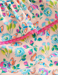Lila One Shoulder Swimsuit-Chalk Pink Butterfly Floral / Boden Online