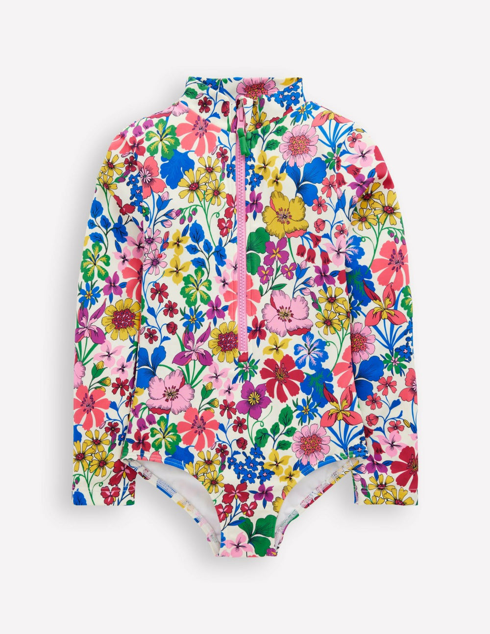 Long-sleeved Swimsuit-Multi Rainbow Floral / Boden Discount