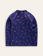 Sunsafe Patterned Rash Vest-Rainbow Foil Confetti Spot / Boden us