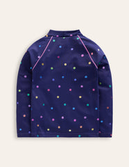 Sunsafe Patterned Rash Vest-Rainbow Foil Confetti Spot / Boden us