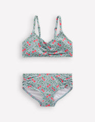 Ruched Bikini-Misty Blue Cherry Vine / Boden