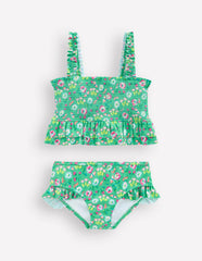 Peplum Smocked Bikini-Aquamarine Butterfly Floral / Boden Online