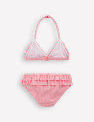 Frill Bikini-Salmon Pink Stripe / Boden Outlet