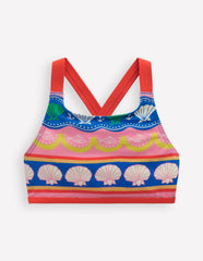 Cross-back Bikini Top-Multi Sea Shell Stripe / Boden us