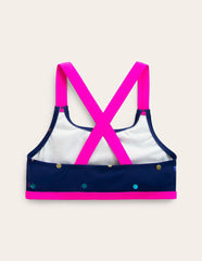 Cross-back Bikini Top-Rainbow Foil Confetti Spot / Boden
