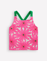 Cross-Back Tankini Top-Festival Pink Daisy / Boden On sale