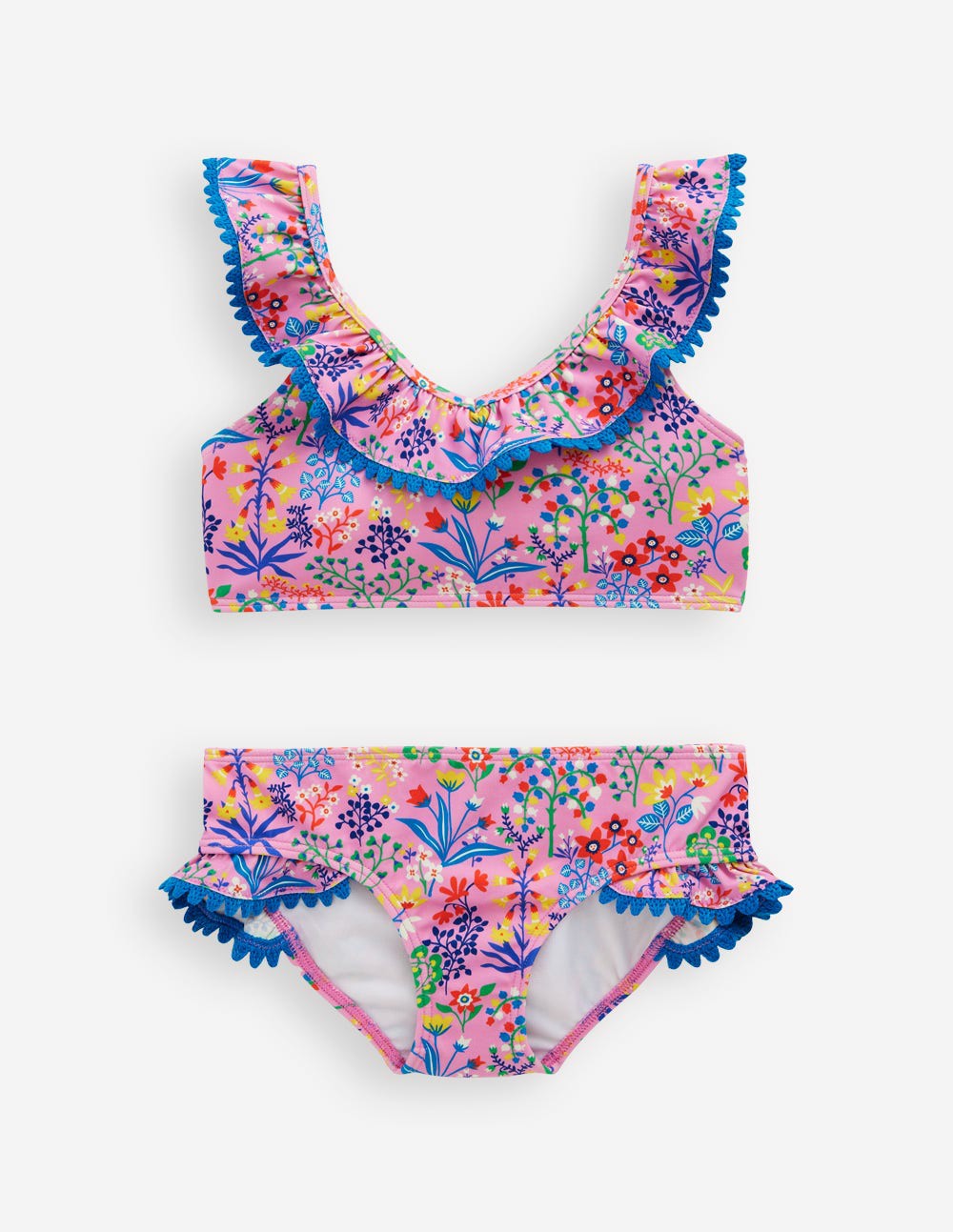 Frill V-neck Bikini Set-Meadowsweet Pink Garden floral / Boden us