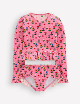 Hem Frill Rash Vest Set-Almond Pink Sunflower Garden / Boden Discount