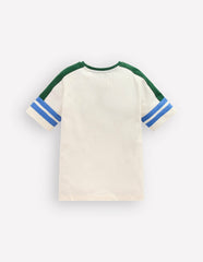 Short Sleeve Colourblock Tee-COCONUT MILK COLOURBLOCK / Boden us