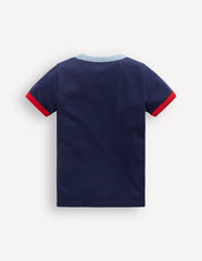 Ringer T-shirt-navy / Boden On sale