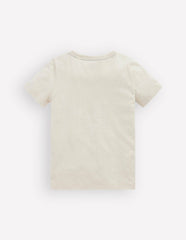 Short Sleeve Appliqué T-shirt-Oatmeal Marl Dino Stripe / Boden us