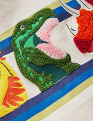 Short Sleeve Appliqué T-shirt-Oatmeal Marl Dino Stripe / Boden us