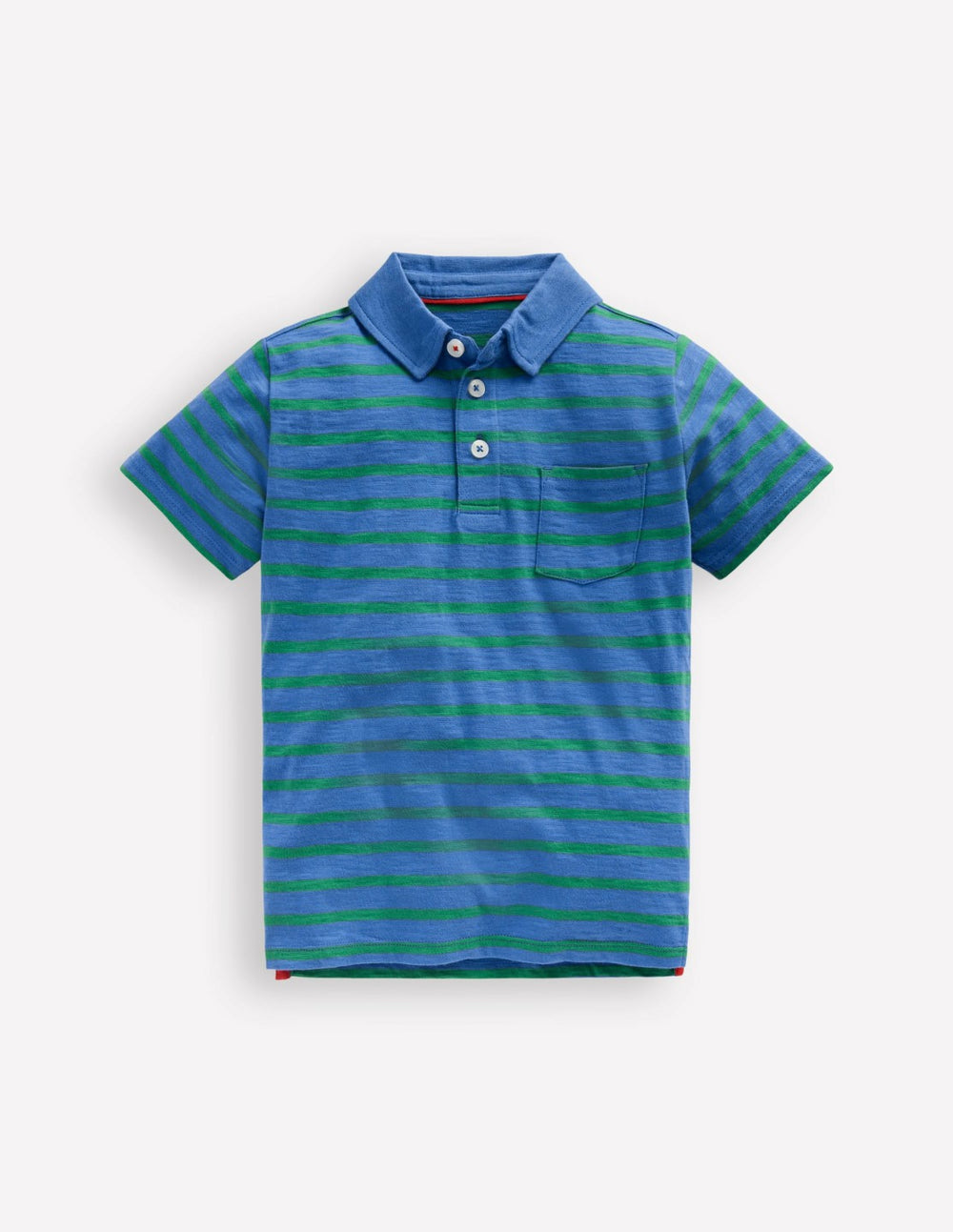 Slub Polo Shirt-Regatta Blue/Shamrock Green / Boden Sale