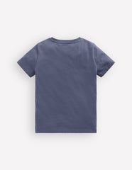Linear Stitch T-shirt-Vintage Indigo Headphones / Boden