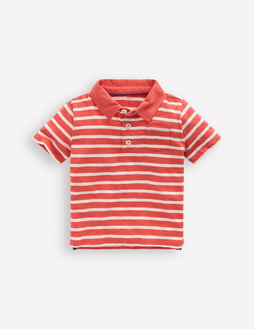 Slub Polo Shirt-Terracotta Clay and Ivory / Boden Sale