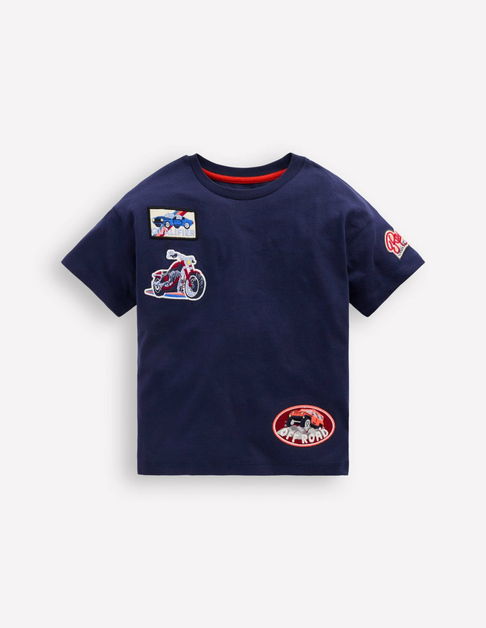 Short Sleeve Badge T-shirt-College Navy Cars / Boden us