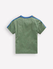 Relaxed Rainbow Tape T-shirt-Bottle Green / Boden Online