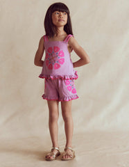 Embroidered Ruffle Top-Pink Punch Embroidery / Boden Outlet