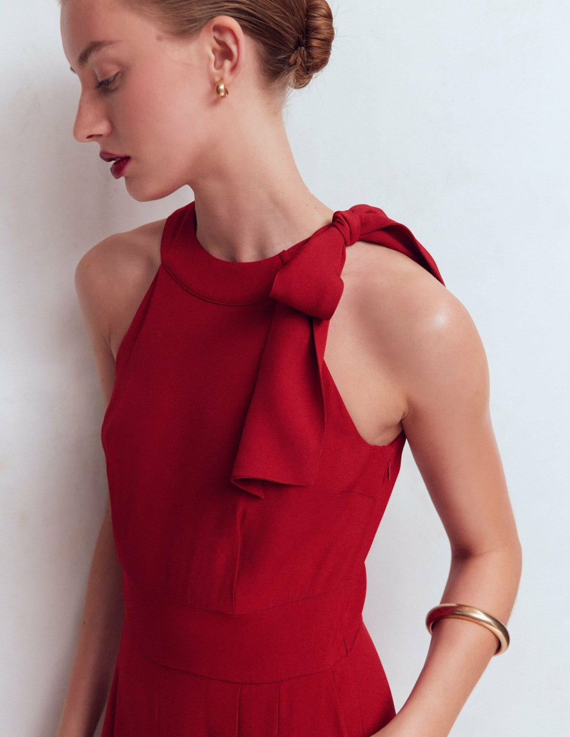 Tie Halter Neck Jumpsuit-Rich Chestnut / Boden Online