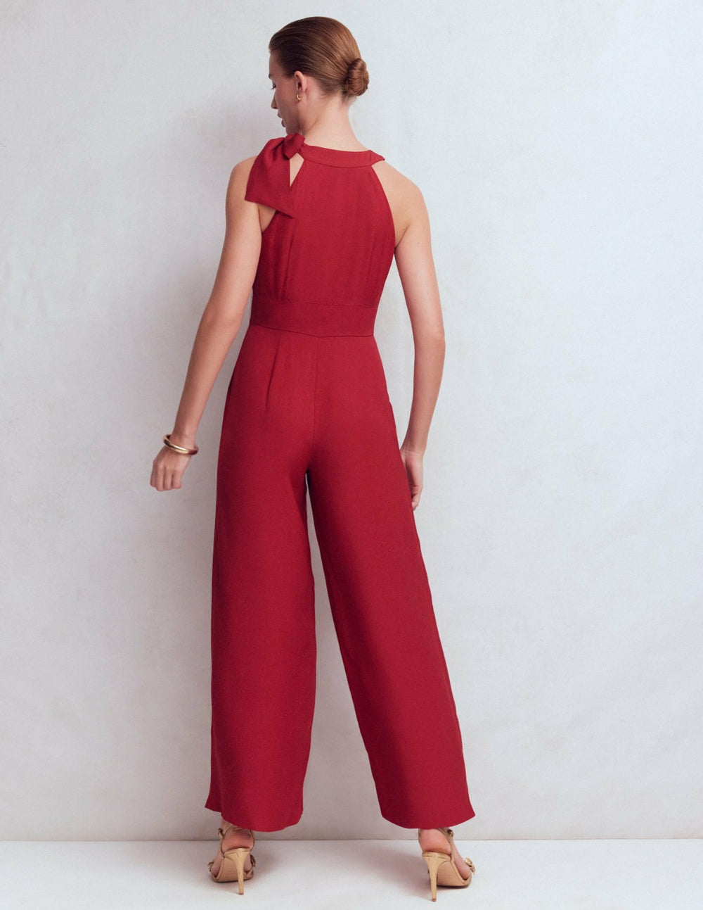 Tie Halter Neck Jumpsuit-Rich Chestnut / Boden Online