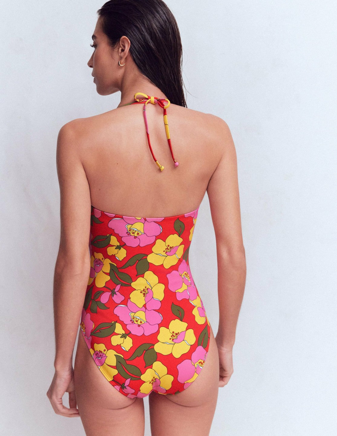 Paros Bandeau Swimsuit-Red, Radiant Bloom / Boden On sale