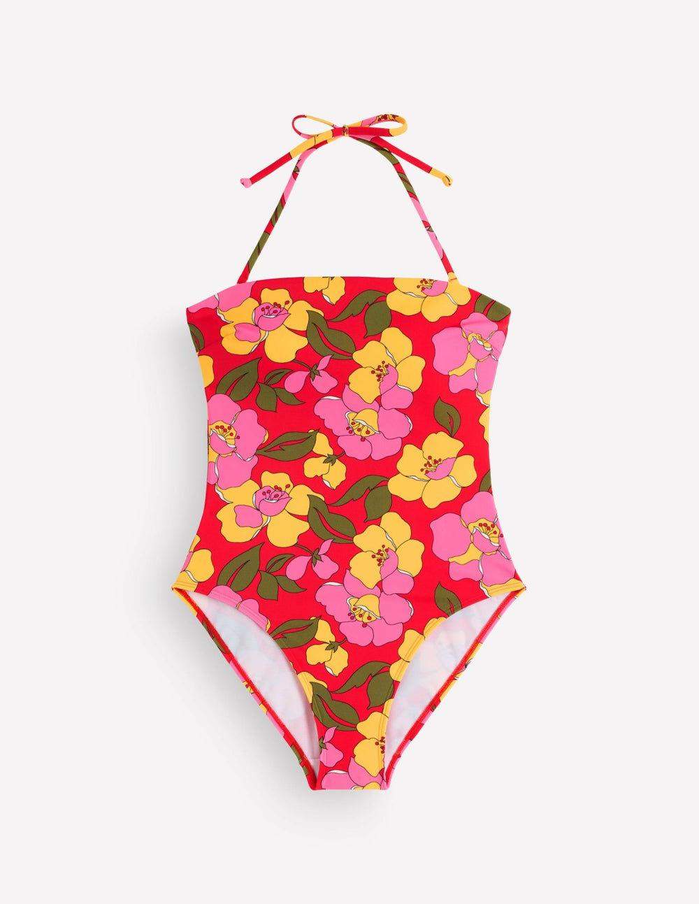 Paros Bandeau Swimsuit-Red, Radiant Bloom / Boden On sale