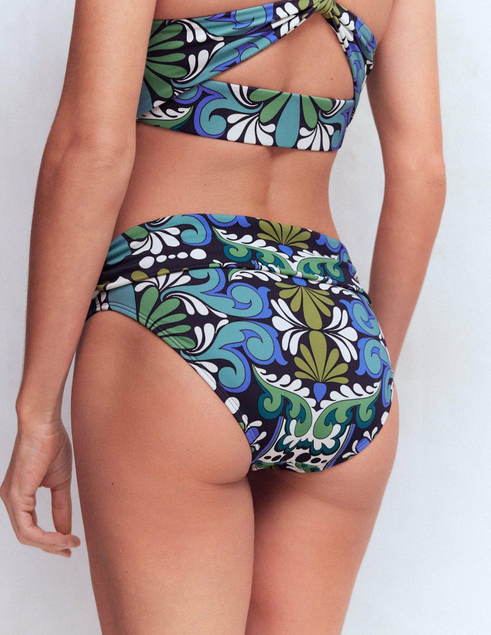 Classic Fold Bikini Bottoms-French Navy, Bloom Tapestry / Boden us