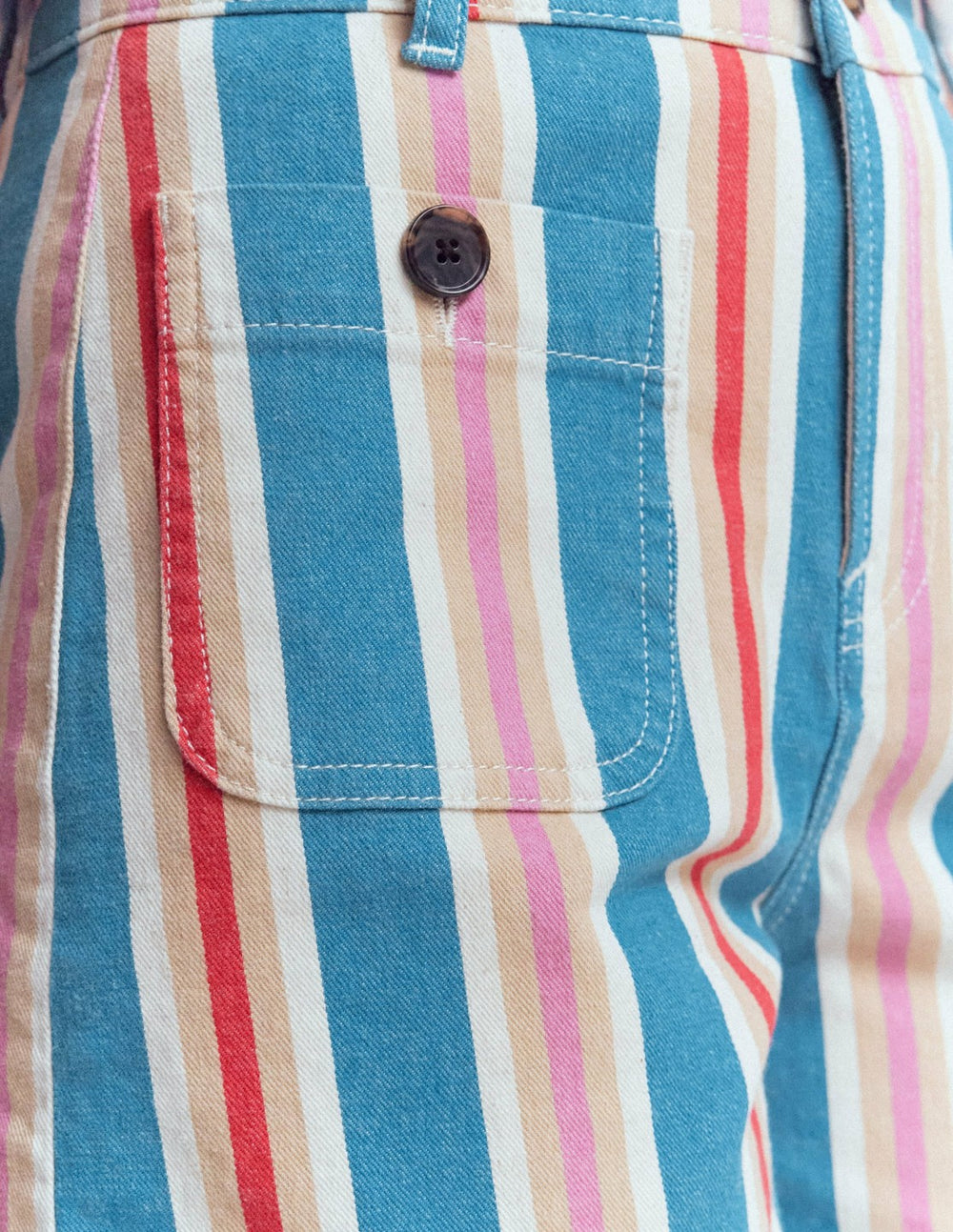 Primrose Denim Shorts-Stripe / Boden