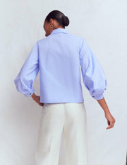 Puff Sleeve Oxford Shirt-French Blue / Boden Outlet