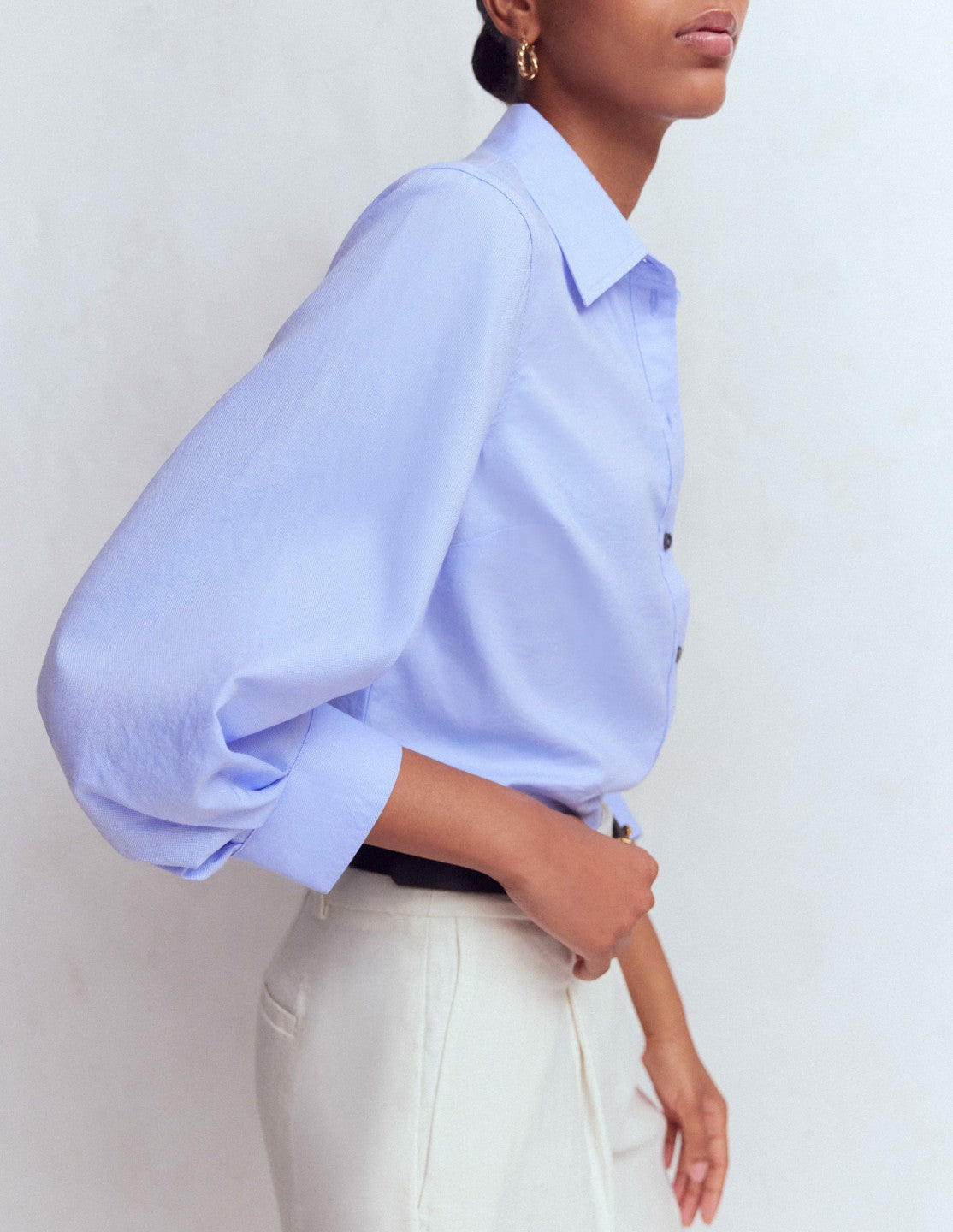 Puff Sleeve Oxford Shirt-French Blue / Boden Outlet