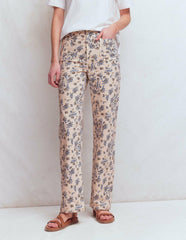 Straight Leg Pocket Jeans-Ivory Floral / Boden Discount