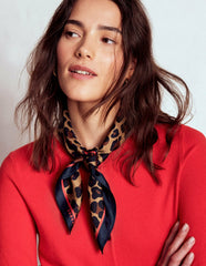 Elisabeth Silk Square Scarf-Multi, Cheetah Pop / Boden Discount