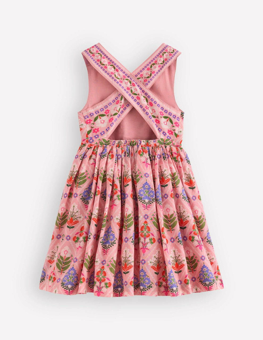 Harper Cross-Back Dress-Multi Diamond Floral / Boden Sale
