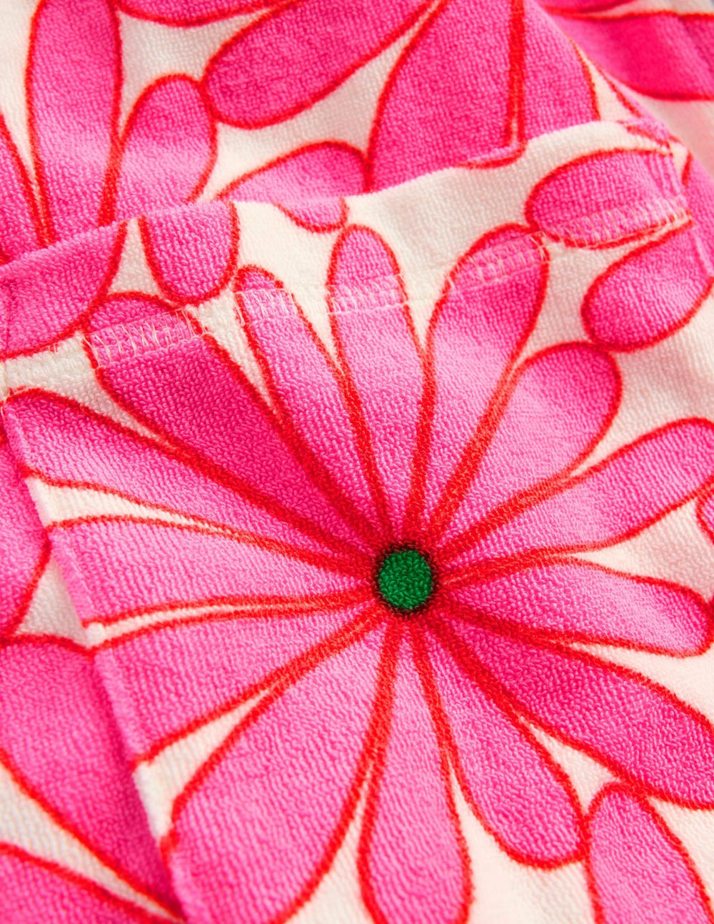 Romie Towelling Zip Throw-On-Festival Pink Giant Daisy / Boden Outlet