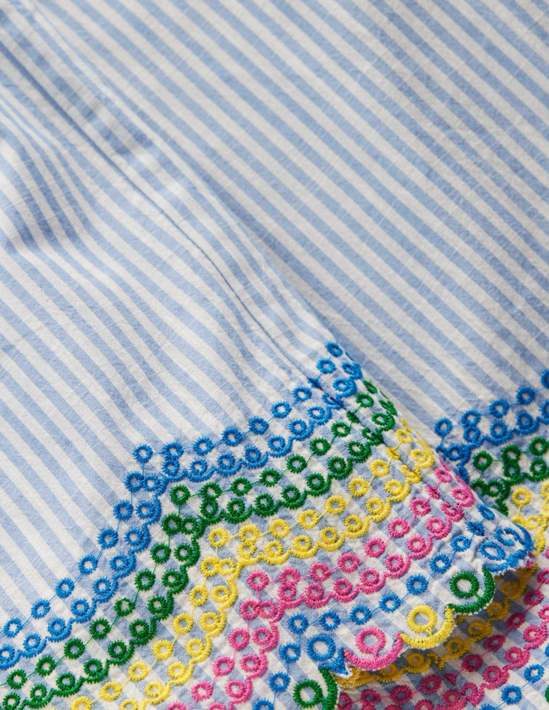 Scallop Hem Pants-Blue Ticking Rainbow / Boden Discount