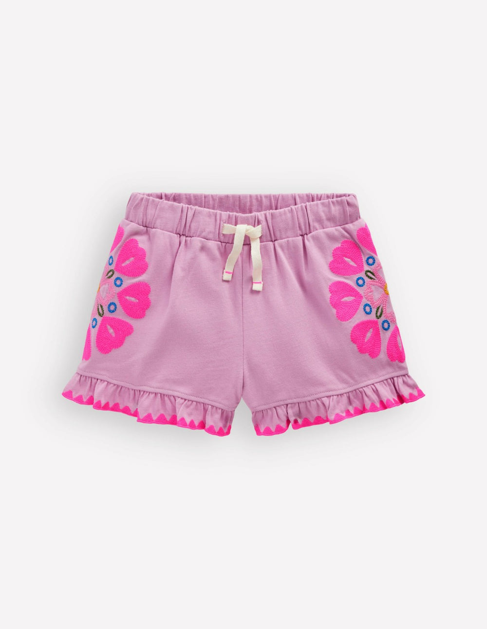 Embroidered Jersey Shorts-Pink Punch Embroidery / Boden On sale