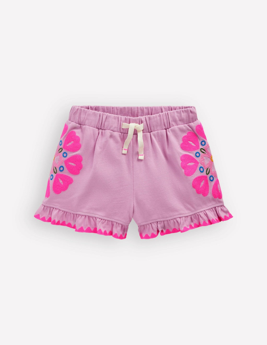 Embroidered Jersey Shorts-Pink Punch Embroidery / Boden On sale