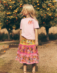 Midi Tiered Skirt-Multi Tropical Animals / Boden us