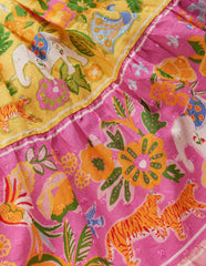 Midi Tiered Skirt-Multi Tropical Animals / Boden us