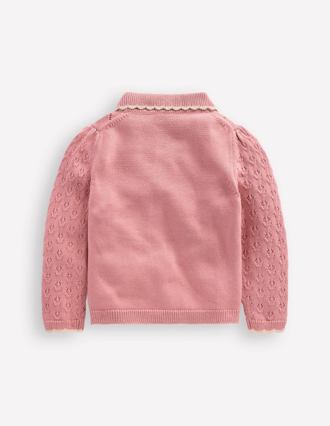 Collared Pointelle Cardigan-Vintage Pink / Boden Sale