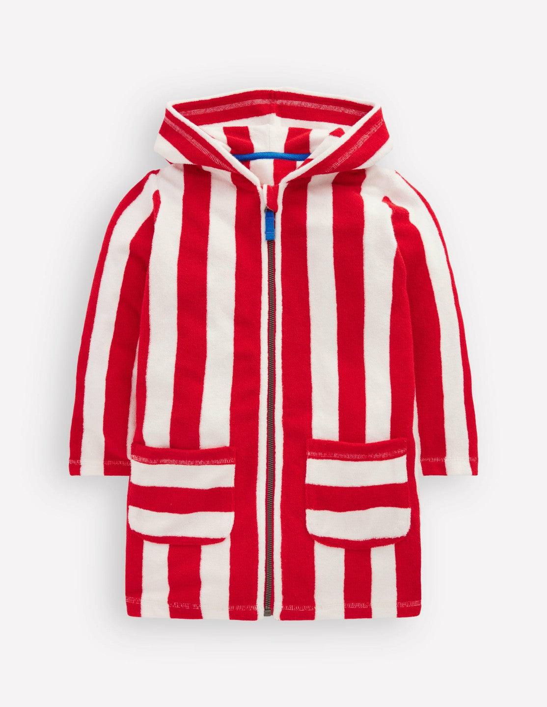 Towelling Zip-Up Throw-On-Red Stripe / Boden Online