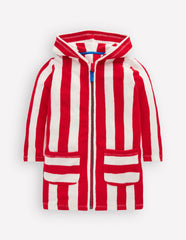 Towelling Zip-Up Throw-On-Red Stripe / Boden Online