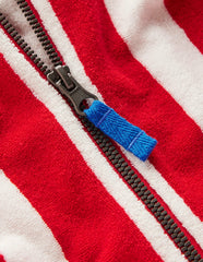 Towelling Zip-Up Throw-On-Red Stripe / Boden Online