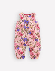 Girls Button Down Romper-Mid Pink Floral / Boden On sale