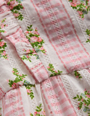 Short Frill Bubble Romper-Pink Gingham Floral / Boden