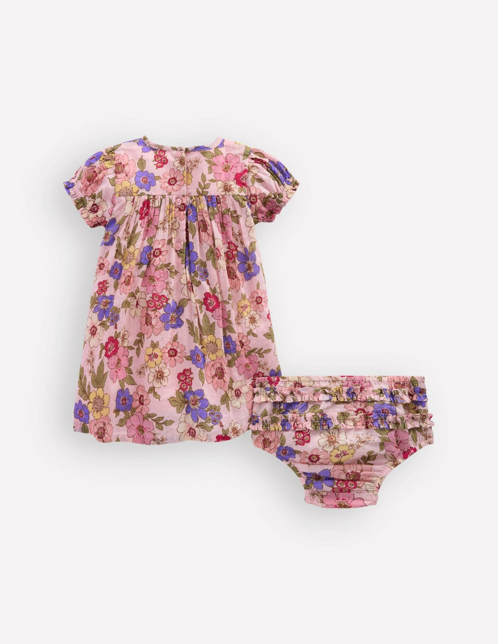 Gathered Woven Dress-Mid Pink Floral / Boden On sale